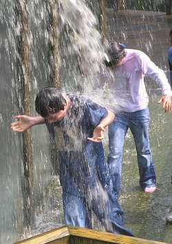 wet hoodie and jeans